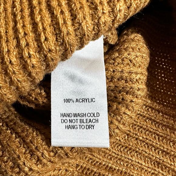 Lulus New Sweet Demeanor Turtleneck Cold-Shoulder Sweater Knit Belted Dress Tan - Picture 9 of 12